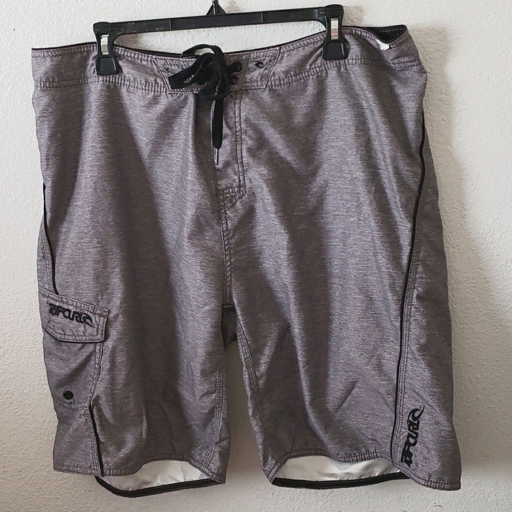 RIP CURL OVERTHROWN HEATHER GREY 21" BOARD SHORTS SIZE 38